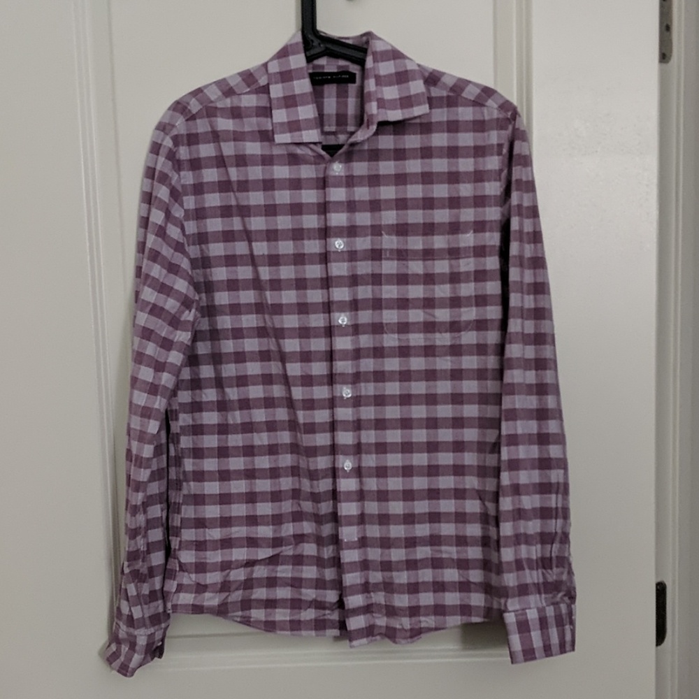 Tommy Hilfiger maroon check dress shirt